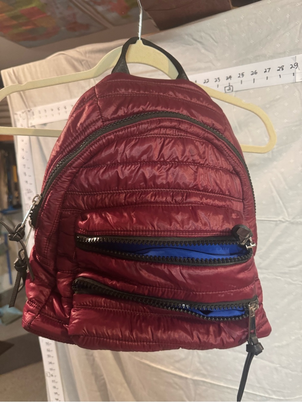 Sondra Roberts Burgundy Nylon Bag with Black Trim